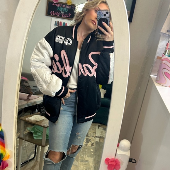 NWT Barbie + Boohoo Barbie Varsity Jacket - Picture 6 of 11